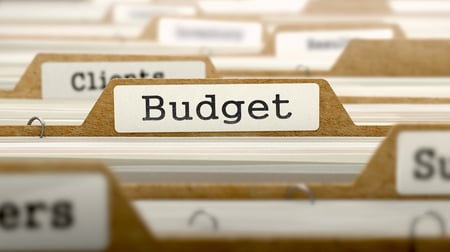 Budget Concept. Word on Folder Register of Card Index. Selective Focus.