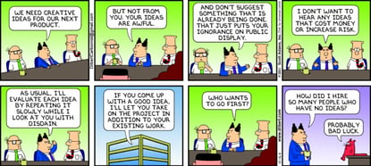 Dilbert and His Boss on How to Be More Creative - NOT
