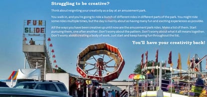 Struggling to Be Creative? Think of Creativity as Exploring an Amusement Park