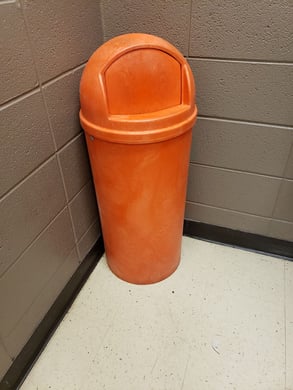 Orange Trash Can